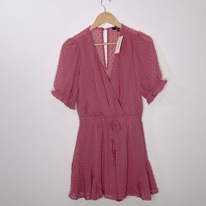 Francesca’s Collections Dress Womens Small Pink Romper Clara Swiss Dot New